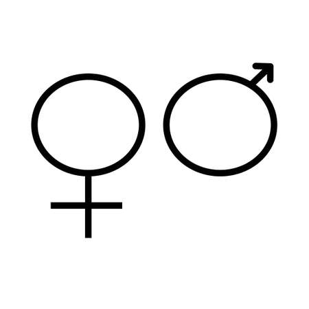 male female gender icon flat design. men and woman gender icon design.のイラスト素材
