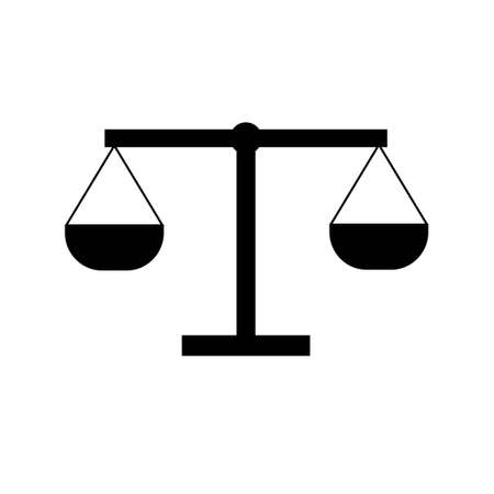 scale icon flat design. scale design vector. scale  symbol of law in trendy flat design vector.のイラスト素材
