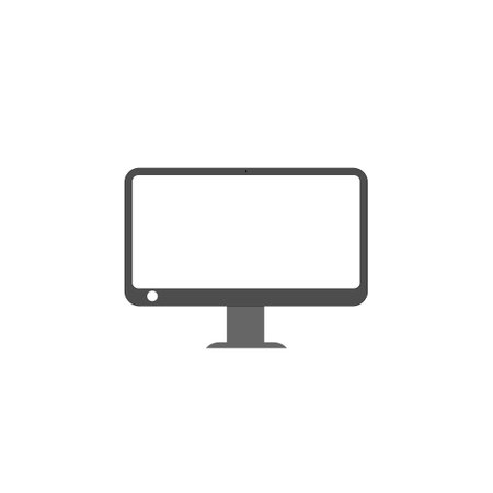 computer screen monitor icon design. flat icon design screen monitor computer. PC monitor icon designのイラスト素材