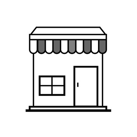 store icon flat design. market symbol flat design.boutique icon design. supermarket symbol icon design. retail shop.shop symbol flat icon.のイラスト素材