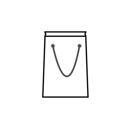 simple paper bag shopping mal. go green paper bag icon.のイラスト素材