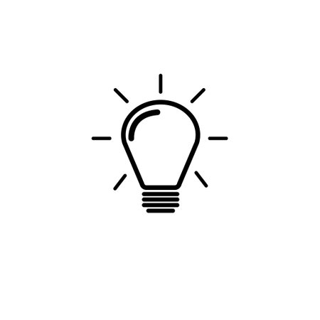 bulb idea icon. think icon. bulb symbol thinking good idea. bulb line art icon designのイラスト素材