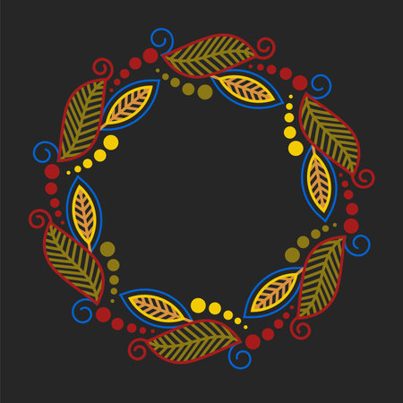 Indian Traditional and Cultural Rangoli, Alpona, Kolam, or Paisley vector line art. Bengal art India. for textile printing, logo, wallpaperのイラスト素材