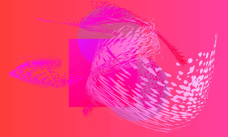 Abstract colorful digital painting. Semi-abstract image. Modern art paintings with color riots.Abstract grunge background with halftone effect. Vector illustration.の写真素材