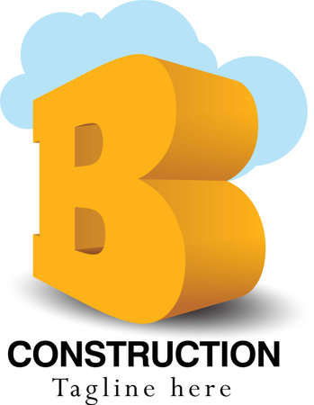 Logo design of B, in vector for construction, home, real estate, building, and property. Minimal awesome trendy professional business logo designのイラスト素材