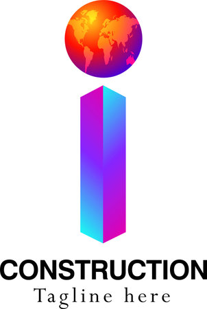 Logo design of I, vector for construction, home, real estate, building, and property. Minimal awesome trendy professional business logo designのイラスト素材