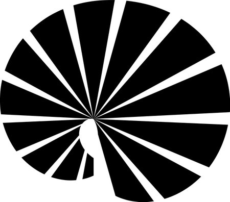 Black-white line distortion illusion design. Geometric striped pattern. Vector monochrome backgroundのイラスト素材