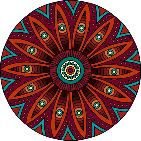 Indian ethnic pattern. traditional patterned Native American art is a pattern of geometric shapes. Create beautiful fabric patterns. Design for printのイラスト素材