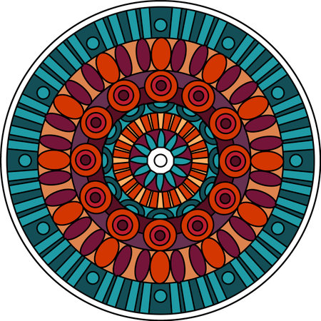 Indian ethnic pattern. traditional patterned Native American art is a pattern of geometric shapes. Create beautiful fabric patterns. Design for printのイラスト素材