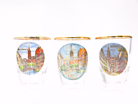 A packe shot glass of Strasbourg landmarkの写真素材