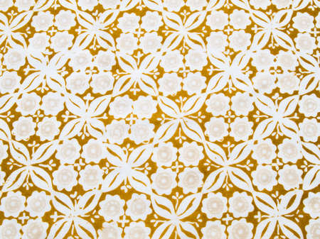 Floral brown batik shirtの写真素材