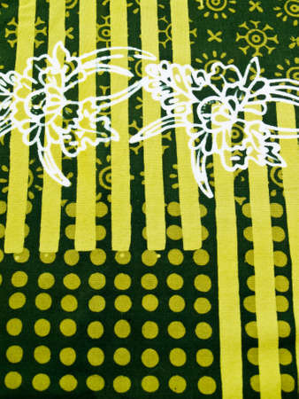 Floral green batik from Yogyakarta, Indonesiaの写真素材
