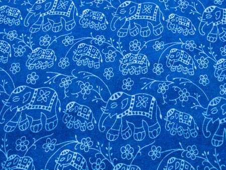 Blue cotton fabric , Morhom, from the North of  Thailandの写真素材