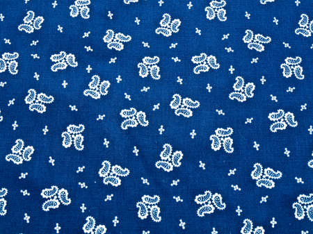 Blue cotton fabric with repettition patterns from Thailandの写真素材