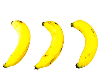 Ripe banana isolated on white backgroundの写真素材