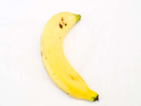 Ripe banana isolated on white backgroundの写真素材