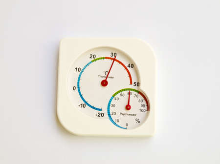 Thermometer and Psychoromoter isolated on white backgroundの写真素材