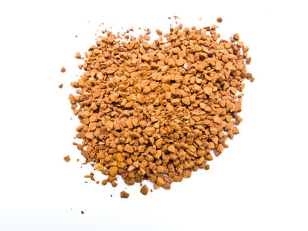 Instant coffee Topview isolated on white backgroundの写真素材