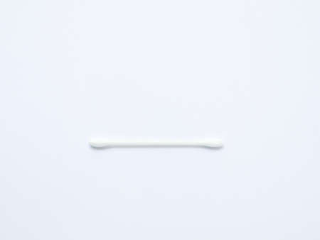 White cotton buds isolated on white backgroundの写真素材