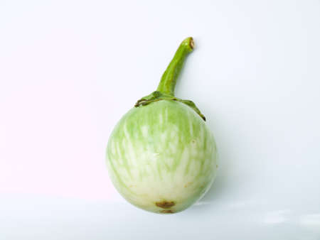 fresh green eggplants, CHIONATHUS PARKINONII , isolated on white background の写真素材
