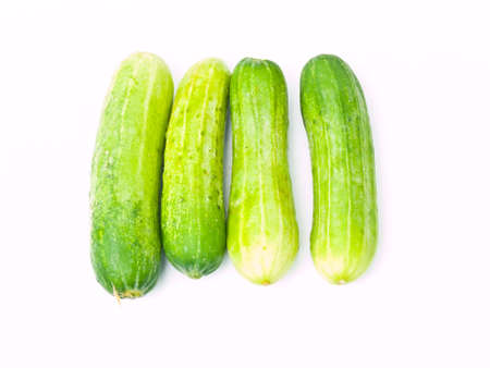 Cucumbers isolated on white backgroundの写真素材