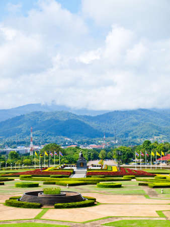 Moutainous view from Mae Fah Luang University, Chiang Rai, Thailandの写真素材