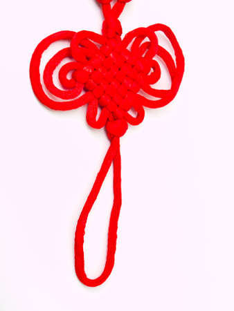 Red tassels of China knot - a kind of adornment in festivalの写真素材
