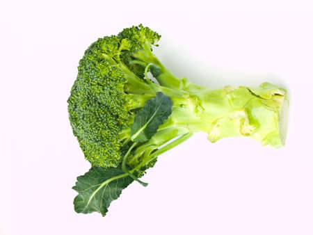 Fresh broccoli, Brassica oleracea var. italica, isolated on white backgroundの写真素材