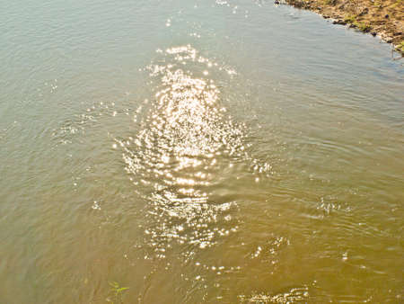 abstract background water mirror with wavesの写真素材