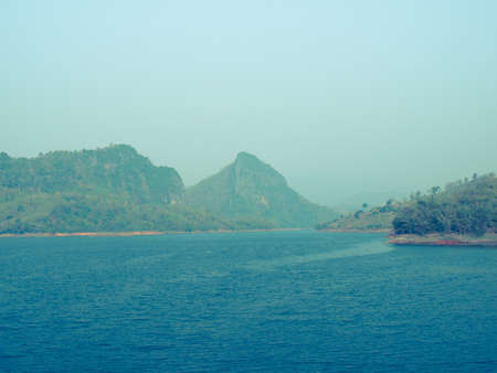 Mae Suay reservoir in Chiang rai, Thailand: Filtered image:cross processed vintage effect.の写真素材