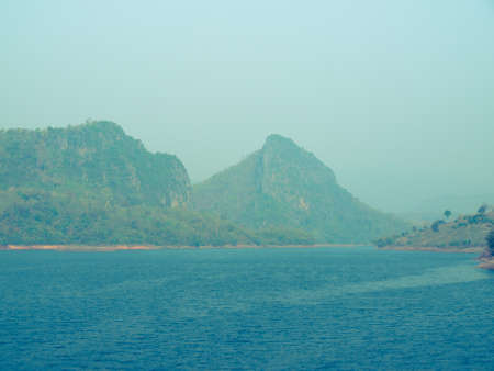 Mae Suay reservoir in Chiang rai, Thailand: Filtered image:cross processed vintage effect.の写真素材