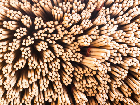 section of joss stick pile