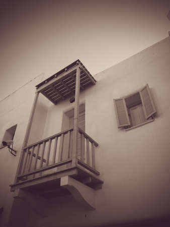 colorful little terrace in Santorini. Greeceの写真素材