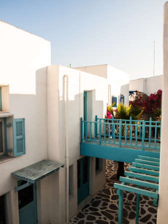 Light blue and white architecture  in Santorini. Greeceの写真素材