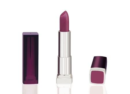 Make-up  Cosmetics   Purple lipstick isolated on whiteの写真素材