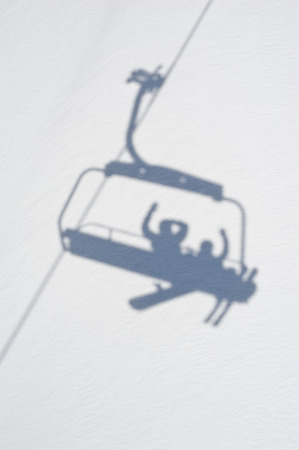 Shadow in the snow, Val Thorens, Franceの写真素材