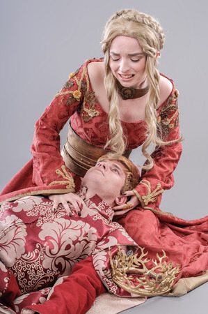 Medieval lovers. Fairy couple in medieval costumesの写真素材