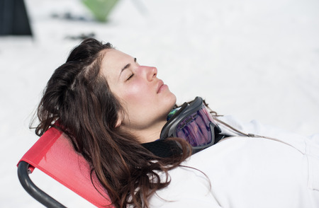 Winter Portrait of beautiful girlの写真素材