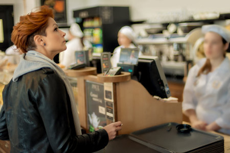 Bakery Item. Woman choosing bakery items in a shop