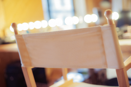 Close up of chair in make up studioの写真素材