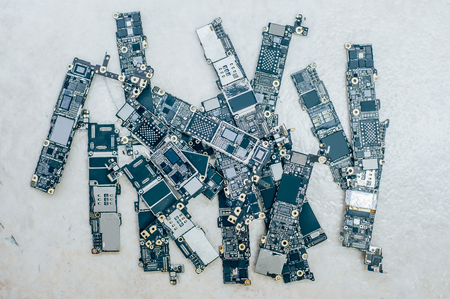 The motherboards of mobile phone. Closeupの写真素材