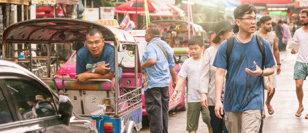 BANGKOK, THAILAND - 03. MAY 2018. Khao San Road is popular backpacker tourists street in Bangkok Thailand. Day editorial shotのeditorial素材