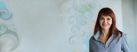 Horizontally banner, textspace, modern woman, mother, wife, business woman, housewife