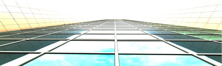 Banner, modern skyscrapers business office and residential buildings. Minimalism in urban architecture photography. Facade detail.の写真素材