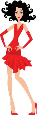 Beautiful women in dressesのイラスト素材