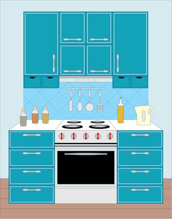 Kitchen furniture. Interior.のイラスト素材