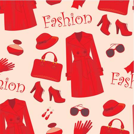 Seamless fashion patternのイラスト素材