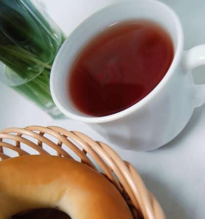Tea and breadの写真素材