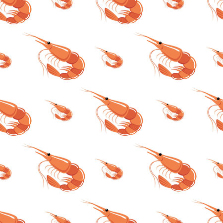 Seamless shrimps patternのイラスト素材