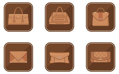 Set of fashion icons with bagsのイラスト素材